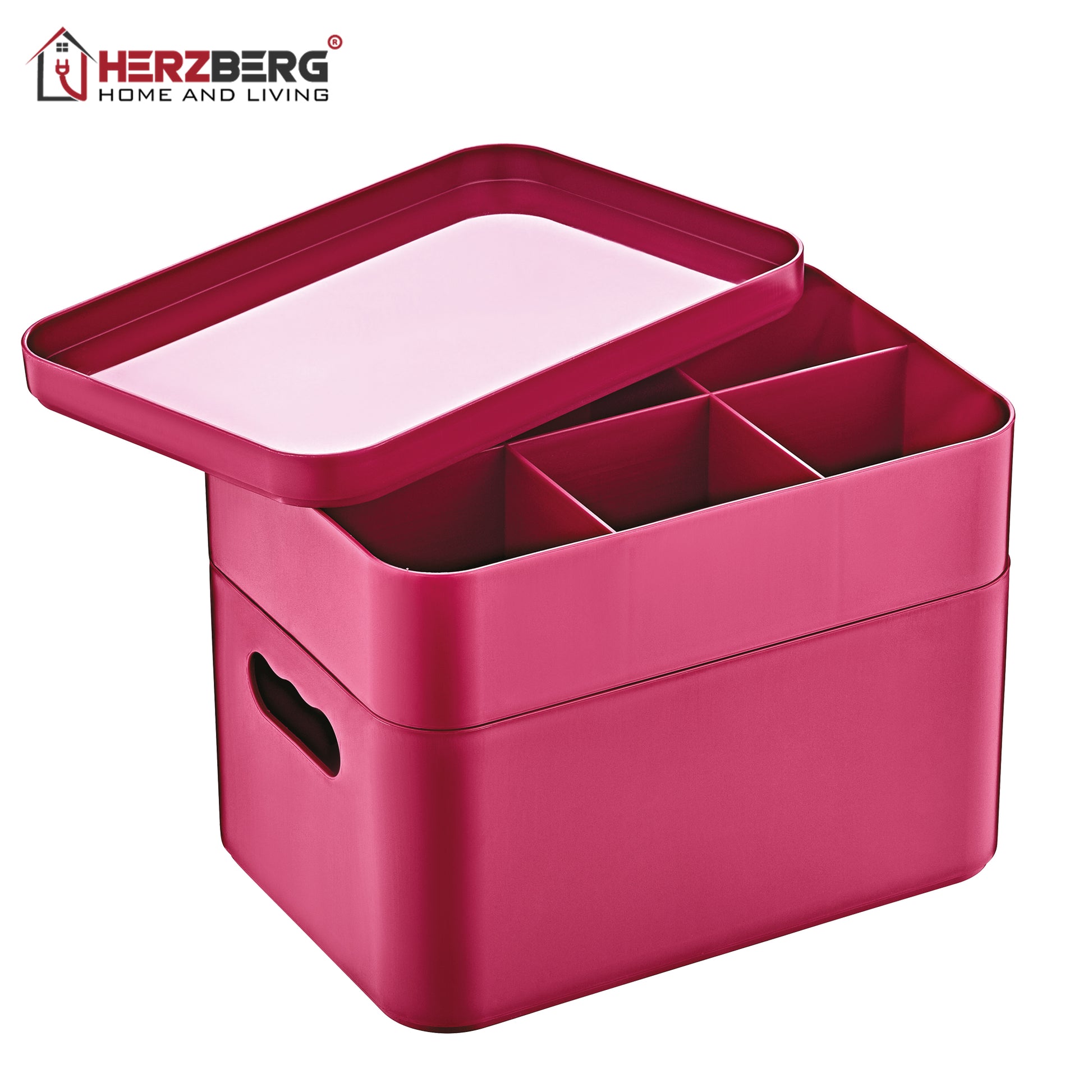 Herzberg Home & Living Herzberg Hg-Oky676: 2-Laags Multifunctionele Organizer Box Purper